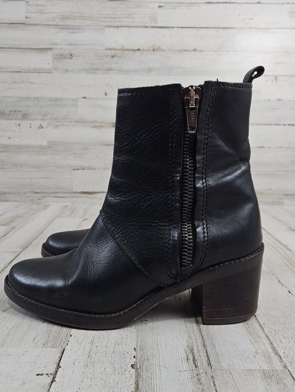 Fabianelli Made in Italy Black Leather Boots Size EUR 39 M502